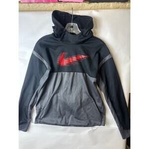 Nike Dri-FIT Hoodie Sweatshirt Sz XL Boys Therma Graphic Grey Black Red Sports